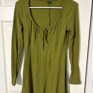 Ribbed Long Sleeve Sweater Dress